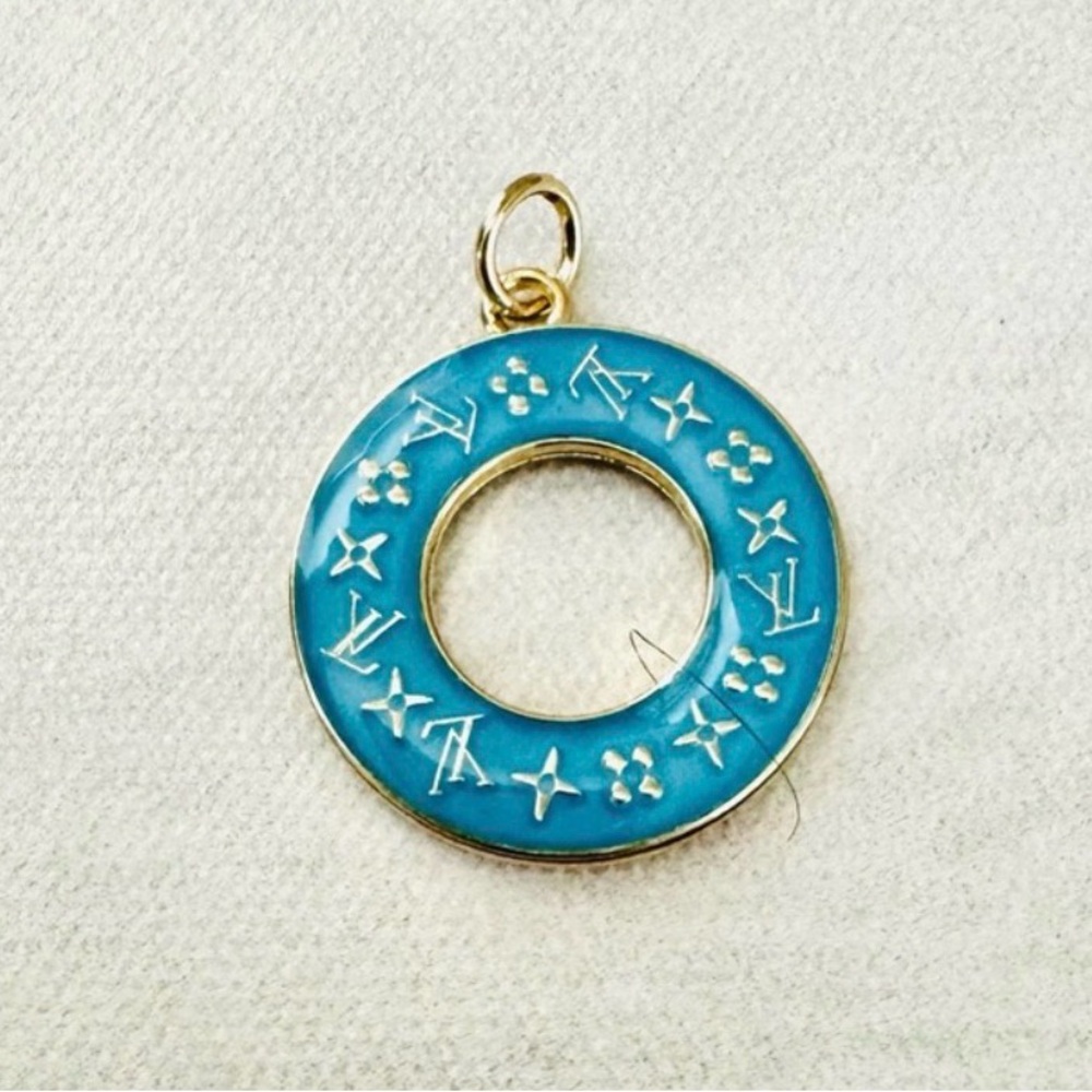 Louis Vuitton Gold and Blue Necklace with Turquoise Enamel